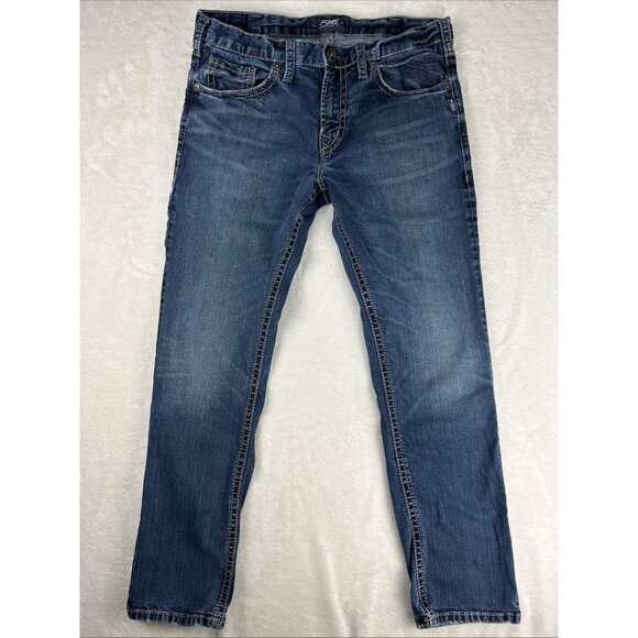 Silver Jeans Mens 34x32 Blue Eddie Straight Pants Denim Western Casual - Picture 1 of 11